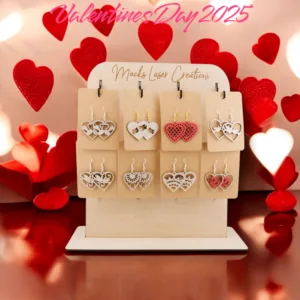 Valentines Day Wooden Laser Cut Earrings