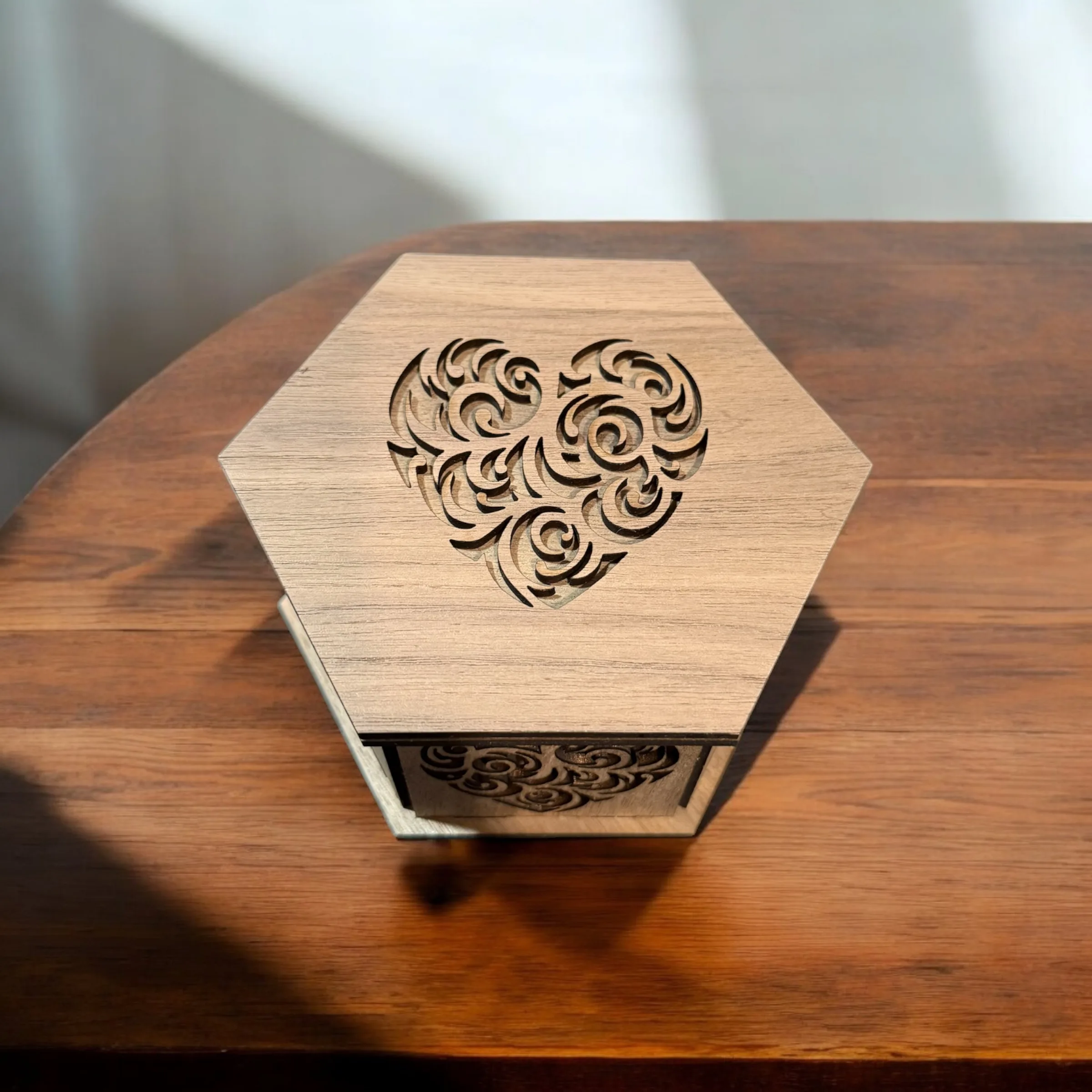 Valentines Hexagon WoodBox -