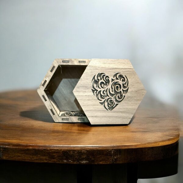 Valentines Hexagon WoodBox -