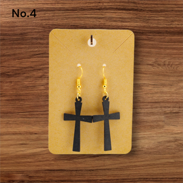 Wood Earrings - Crosses - Image 5