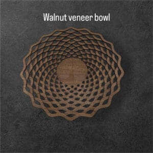 Walnut veneer wooden bowl