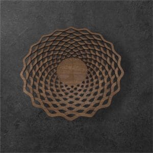 Walnut veneer wooden bowl